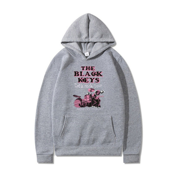 Kvinnors hoodie med kreativt rockbanddesign och bekväm passform Mirla-Eva Jonsson