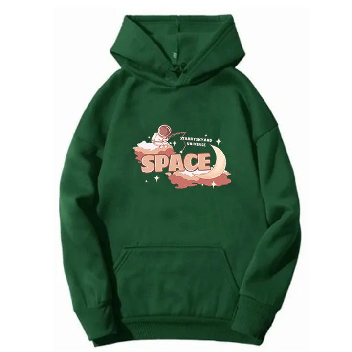 Kvinnors hoodie med kreativt rymddesign Mirla-Eva Jonsson