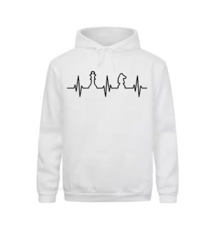 Kvinnors hoodie med kreativt schackmotiv Mirla-Eva Jonsson