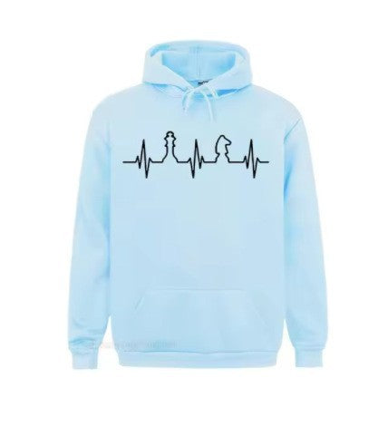 Kvinnors hoodie med kreativt schackmotiv Mirla-Eva Jonsson