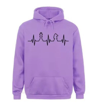 Kvinnors hoodie med kreativt schackmotiv Mirla-Eva Jonsson