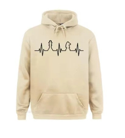 Kvinnors hoodie med kreativt schackmotiv Mirla-Eva Jonsson