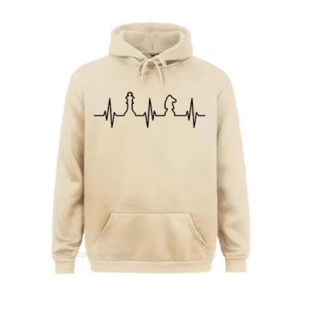 Kvinnors hoodie med kreativt schackmotiv Mirla-Eva Jonsson
