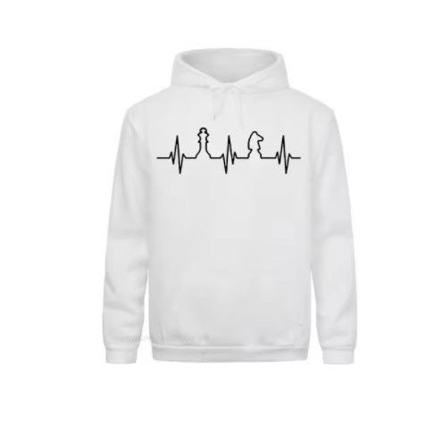 Kvinnors hoodie med kreativt schackmotiv Mirla-Eva Jonsson