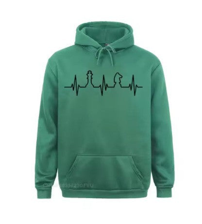 Kvinnors hoodie med kreativt schackmotiv Mirla-Eva Jonsson