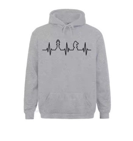 Kvinnors hoodie med kreativt schackmotiv Mirla-Eva Jonsson