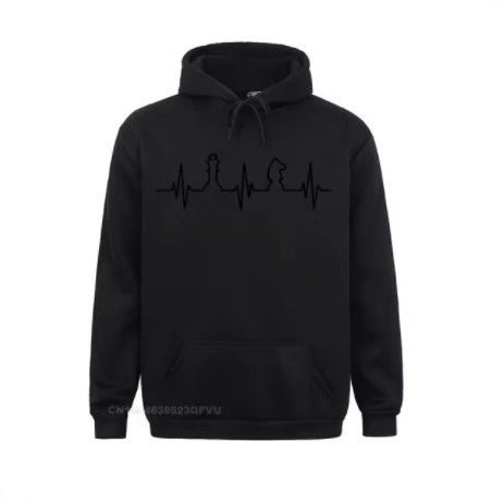 Kvinnors hoodie med kreativt schackmotiv Mirla-Eva Jonsson