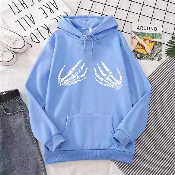 Kvinnors hoodie med kreativt skelettdesign Mirla-Eva Jonsson