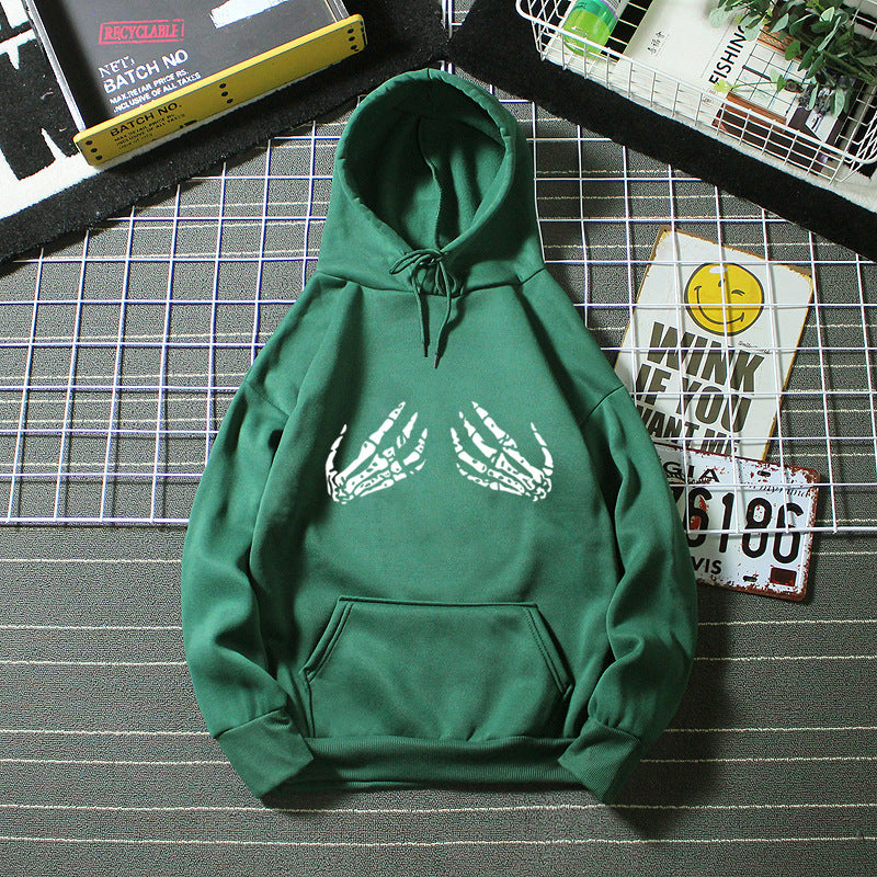 Kvinnors hoodie med kreativt skelettdesign Mirla-Eva Jonsson