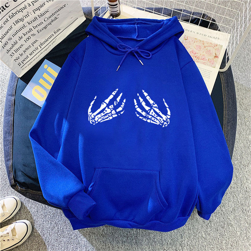 Kvinnors hoodie med kreativt skelettdesign Mirla-Eva Jonsson