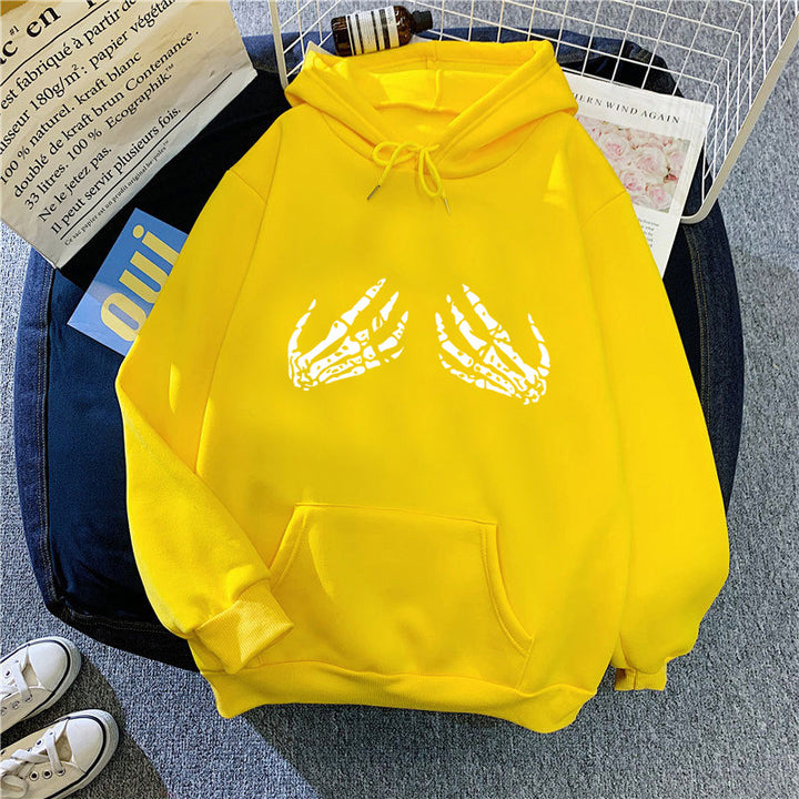 Kvinnors hoodie med kreativt skelettdesign Mirla-Eva Jonsson