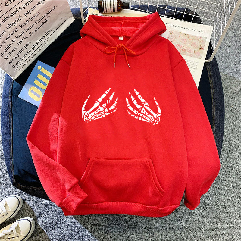 Kvinnors hoodie med kreativt skelettdesign Mirla-Eva Jonsson