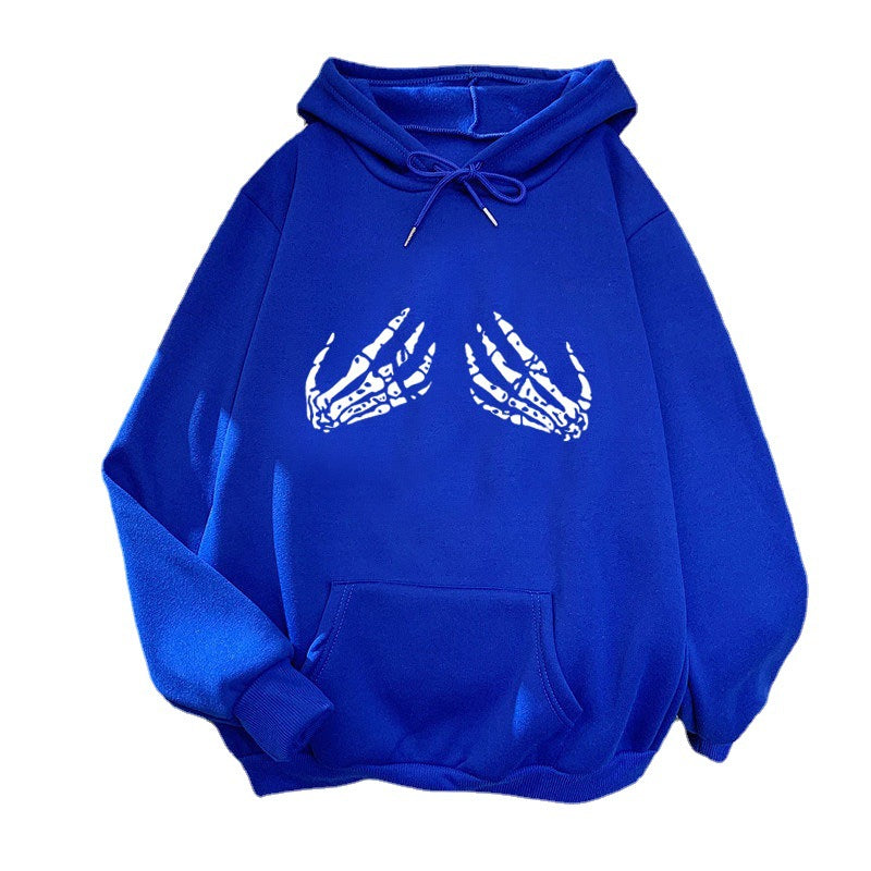 Kvinnors hoodie med kreativt skelettdesign Mirla-Eva Jonsson