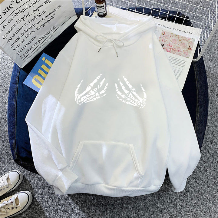 Kvinnors hoodie med kreativt skelettdesign Mirla-Eva Jonsson