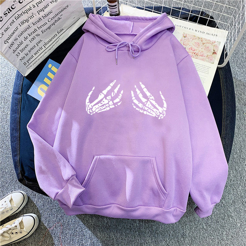Kvinnors hoodie med kreativt skelettdesign Mirla-Eva Jonsson