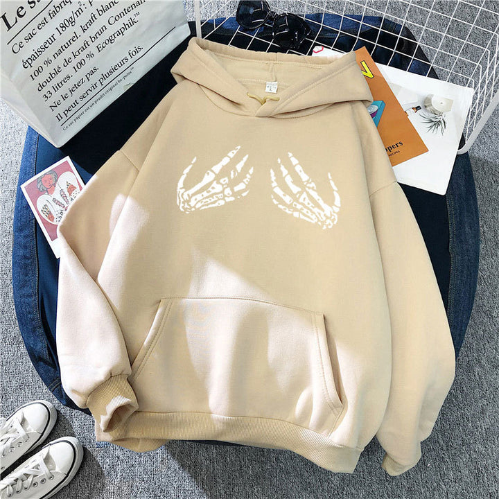 Kvinnors hoodie med kreativt skelettdesign Mirla-Eva Jonsson