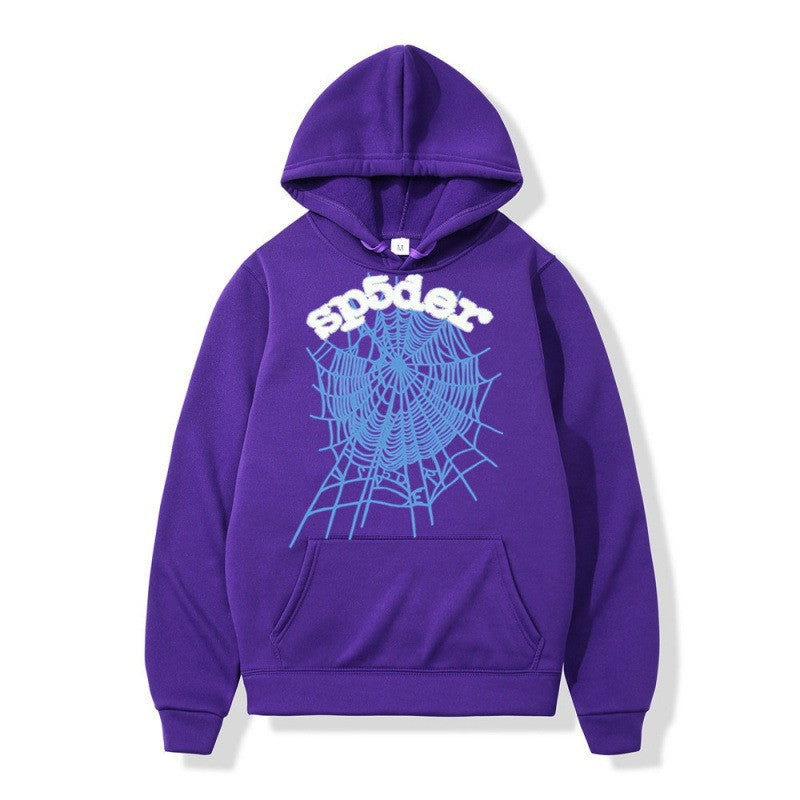 Kvinnors hoodie med kreativt spindelmönster och bekväm passform Mirla-Eva Jonsson