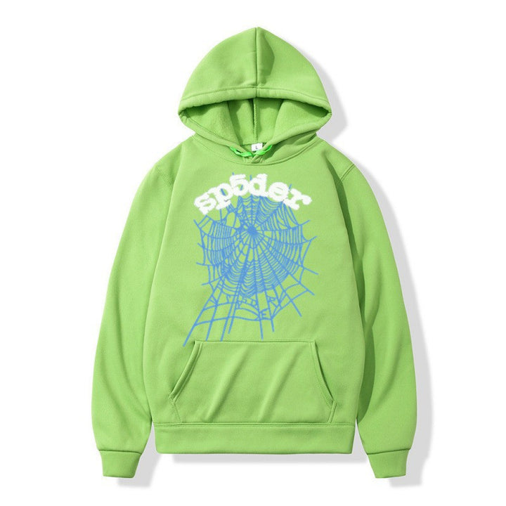 Kvinnors hoodie med kreativt spindelmönster och bekväm passform Mirla-Eva Jonsson
