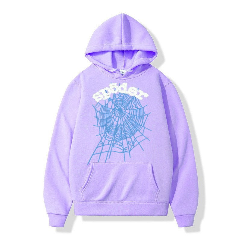 Kvinnors hoodie med kreativt spindelmönster och bekväm passform Mirla-Eva Jonsson