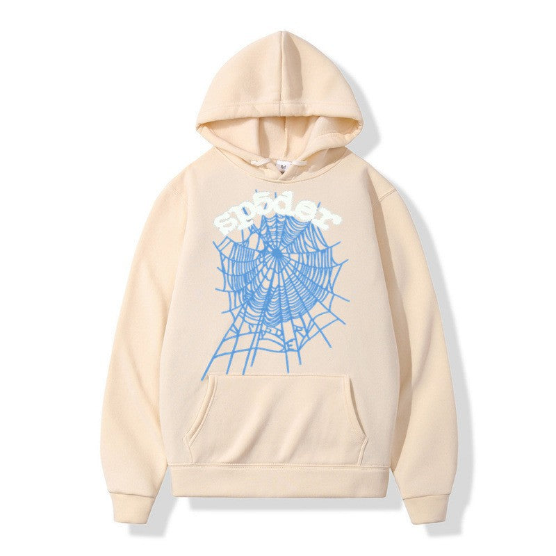 Kvinnors hoodie med kreativt spindelmönster och bekväm passform Mirla-Eva Jonsson