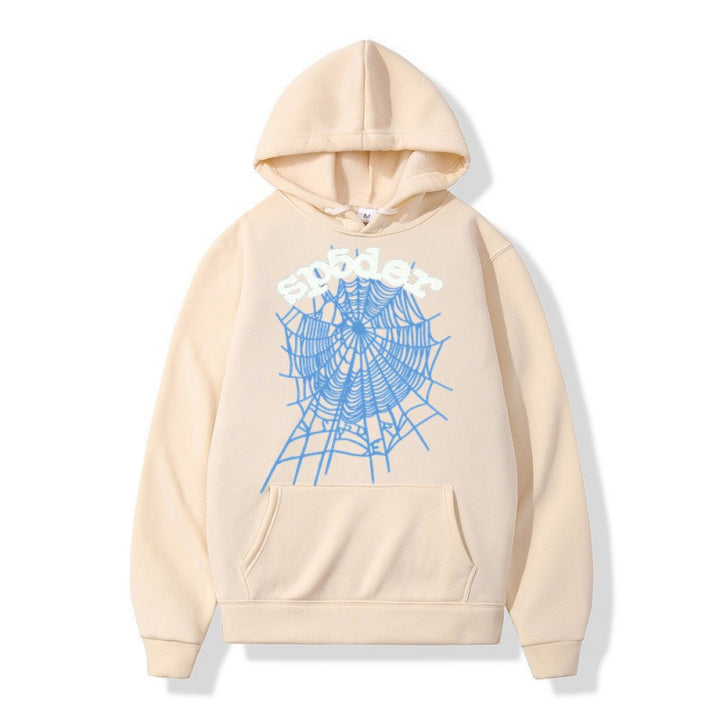 Kvinnors hoodie med kreativt spindelmönster och bekväm passform Mirla-Eva Jonsson