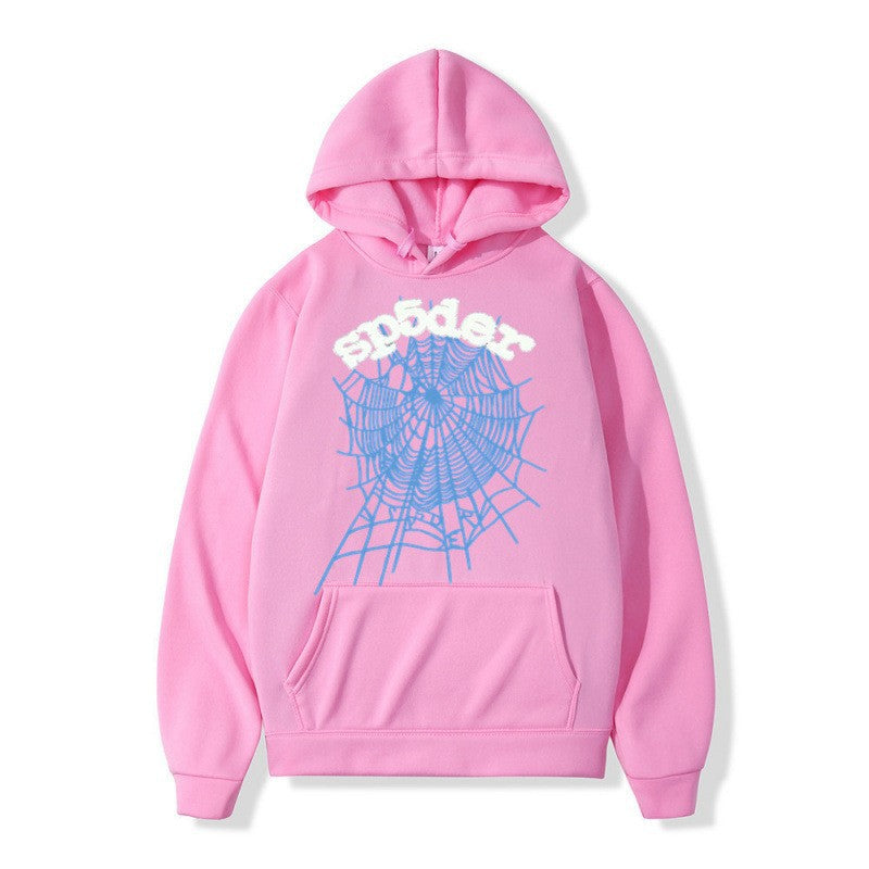 Kvinnors hoodie med kreativt spindelmönster och bekväm passform Mirla-Eva Jonsson