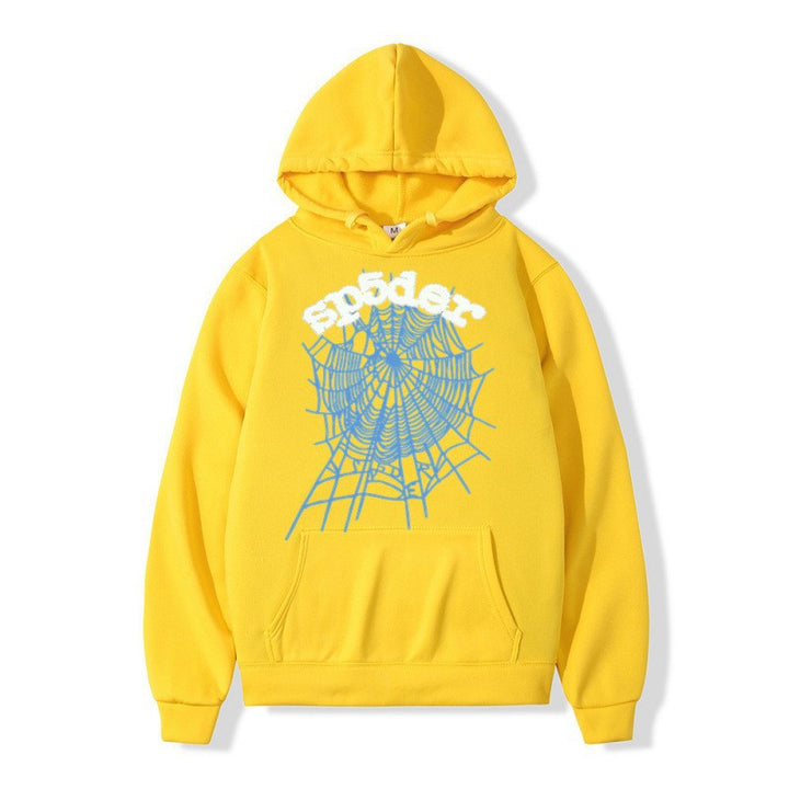 Kvinnors hoodie med kreativt spindelmönster och bekväm passform Mirla-Eva Jonsson