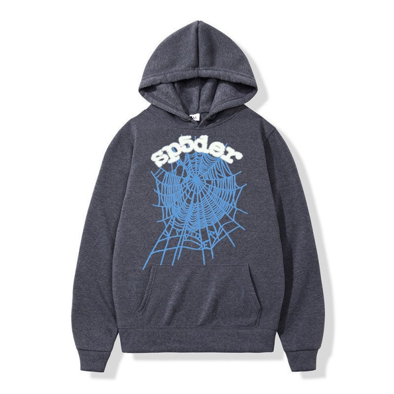 Kvinnors hoodie med kreativt spindelmönster och bekväm passform Mirla-Eva Jonsson
