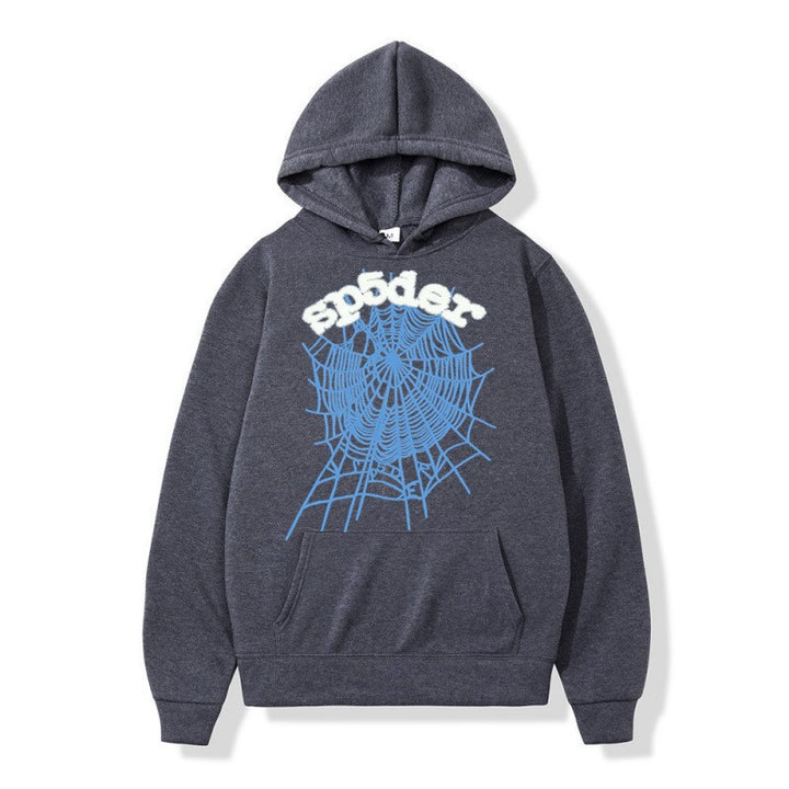 Kvinnors hoodie med kreativt spindelmönster och bekväm passform Mirla-Eva Jonsson