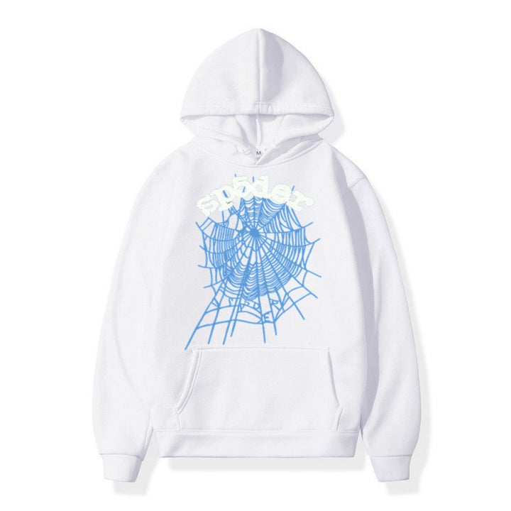 Kvinnors hoodie med kreativt spindelmönster och bekväm passform Mirla-Eva Jonsson