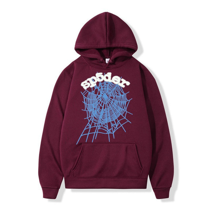Kvinnors hoodie med kreativt spindelmönster och bekväm passform Mirla-Eva Jonsson
