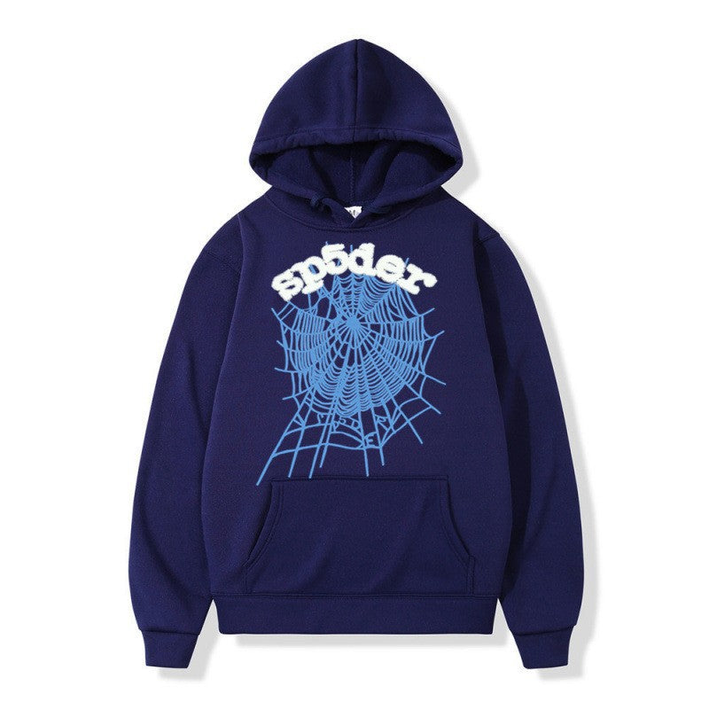 Kvinnors hoodie med kreativt spindelmönster och bekväm passform Mirla-Eva Jonsson