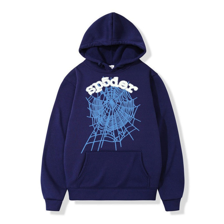 Kvinnors hoodie med kreativt spindelmönster och bekväm passform Mirla-Eva Jonsson