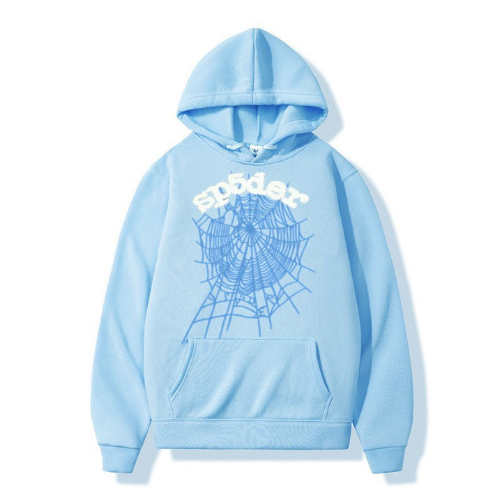 Kvinnors hoodie med kreativt spindelmönster och bekväm passform Mirla-Eva Jonsson