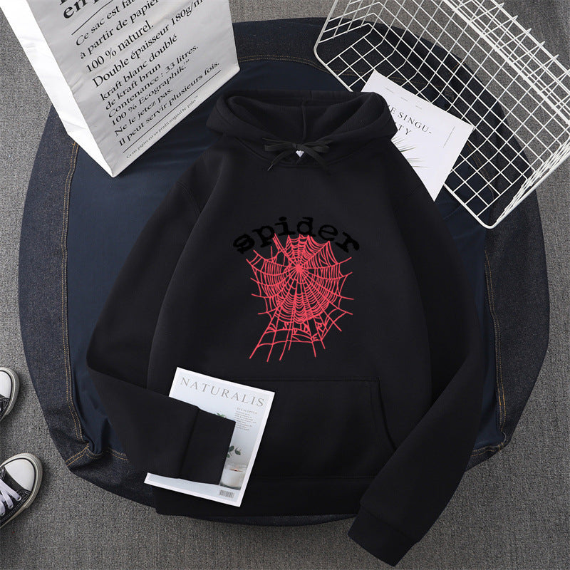 Kvinnors hoodie med kreativt spindelmotiv Mirla-Eva Jonsson