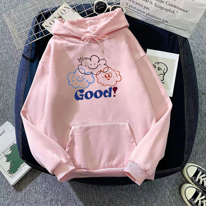 Kvinnors hoodie med kreativt tecknad design och bekväm passform Mirla-Eva Jonsson