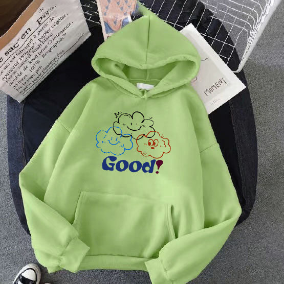Kvinnors hoodie med kreativt tecknad design och bekväm passform Mirla-Eva Jonsson