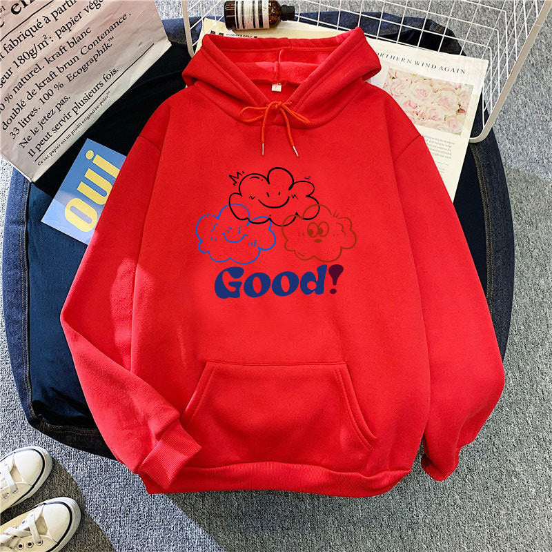 Kvinnors hoodie med kreativt tecknad design och bekväm passform Mirla-Eva Jonsson