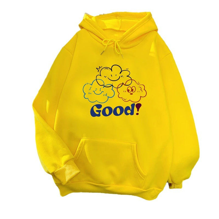 Kvinnors hoodie med kreativt tecknad design och bekväm passform Mirla-Eva Jonsson