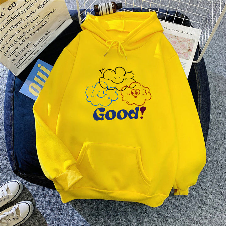 Kvinnors hoodie med kreativt tecknad design och bekväm passform Mirla-Eva Jonsson