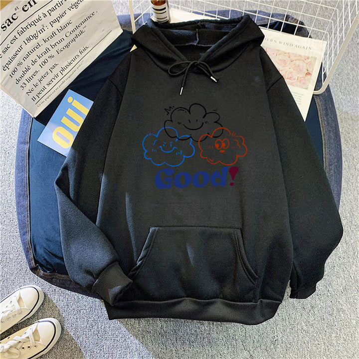 Kvinnors hoodie med kreativt tecknad design och bekväm passform Mirla-Eva Jonsson