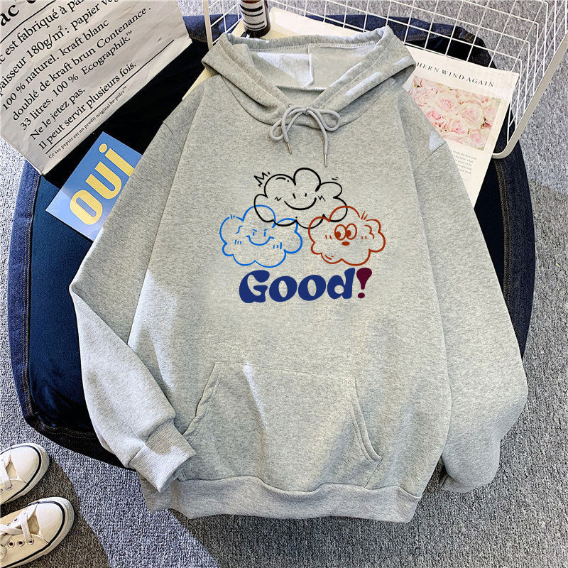 Kvinnors hoodie med kreativt tecknad design och bekväm passform Mirla-Eva Jonsson