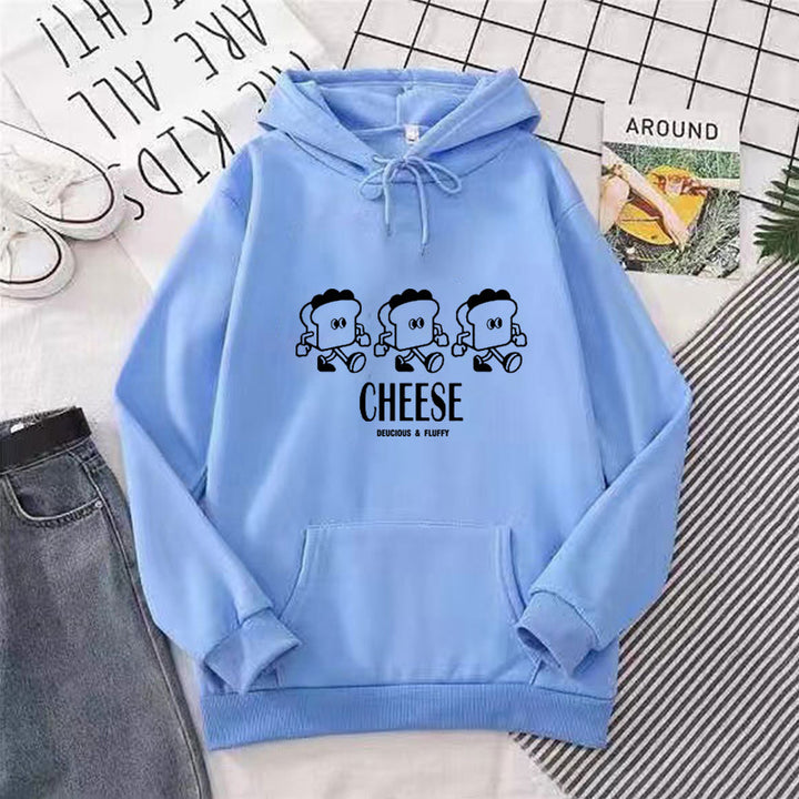 Kvinnors hoodie med kreativt tecknat tryck Mirla-Eva Jonsson