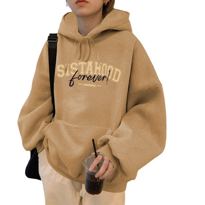 Kvinnors hoodie med kreativt tryck och avslappnad oversize passform-Eva Jonsson