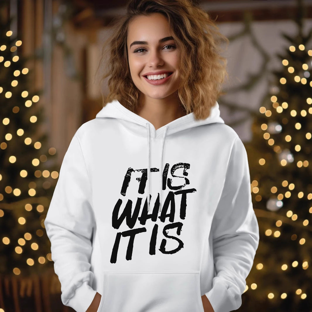 Kvinnors hoodie med kreativt tryck och bekväm passform Mirla-Eva Jonsson