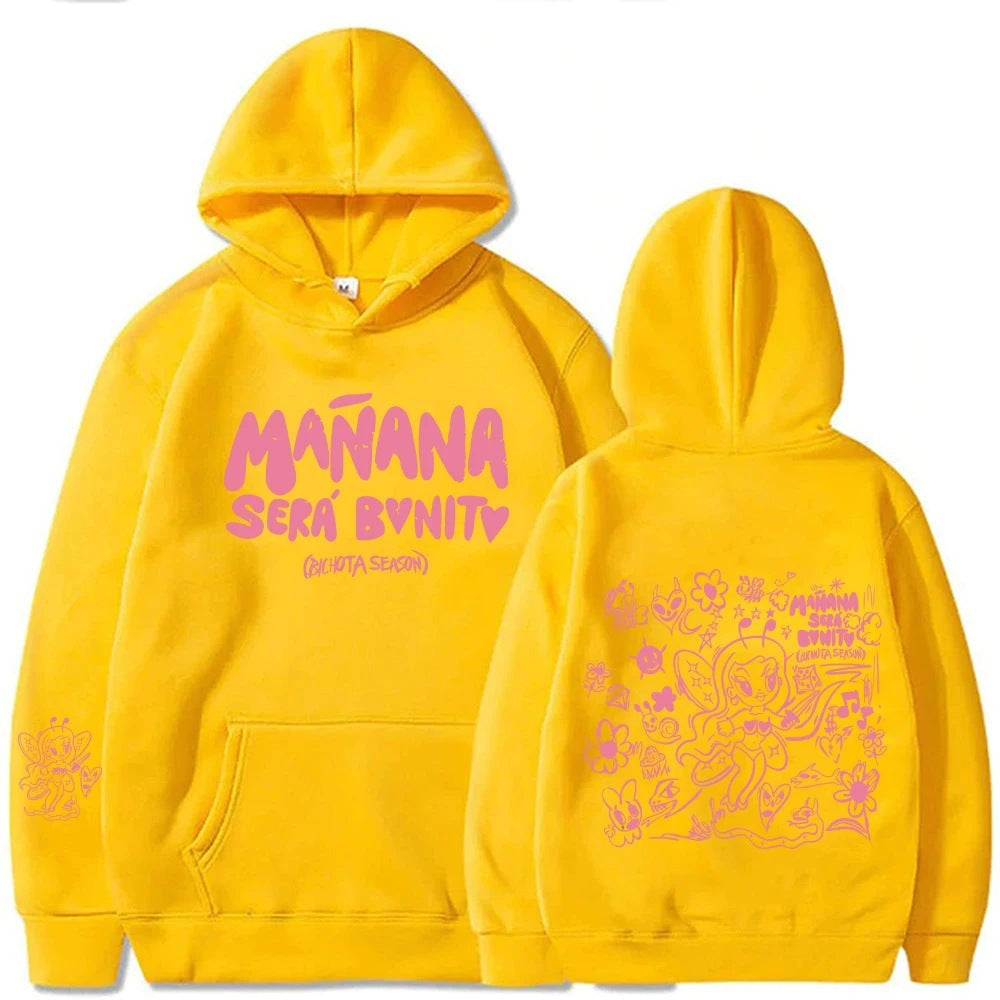 Kvinnors hoodie med kreativt tryck och praktisk känguruficka Mirla-Eva Jonsson