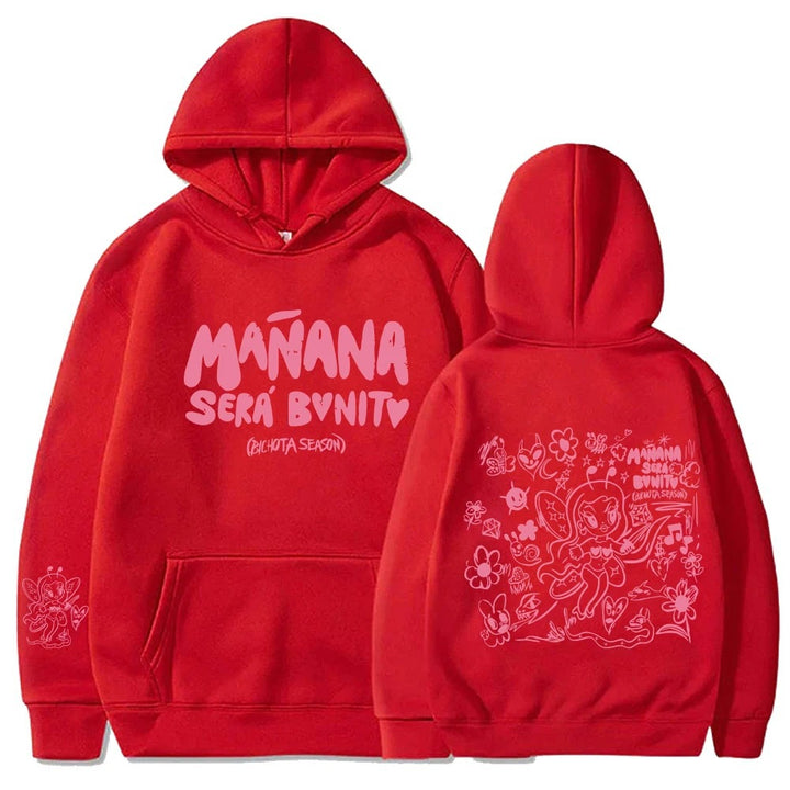 Kvinnors hoodie med kreativt tryck och praktisk känguruficka Mirla-Eva Jonsson