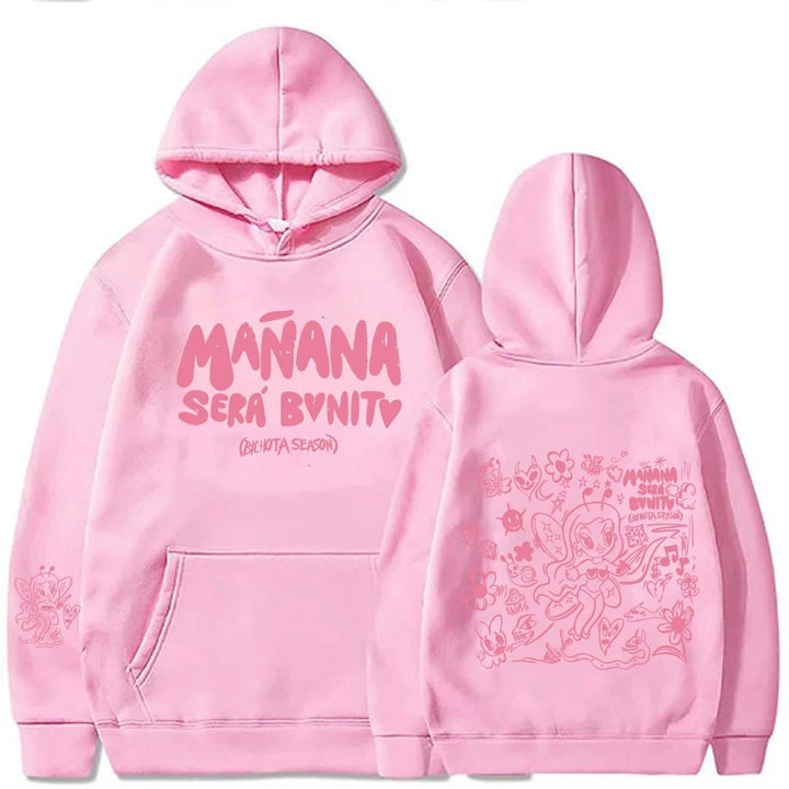 Kvinnors hoodie med kreativt tryck och praktisk känguruficka Mirla-Eva Jonsson
