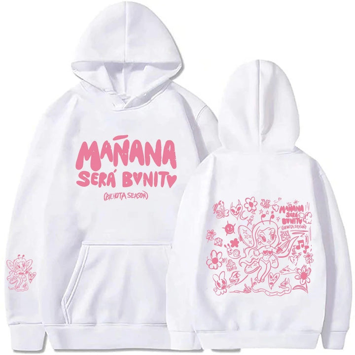 Kvinnors hoodie med kreativt tryck och praktisk känguruficka Mirla-Eva Jonsson