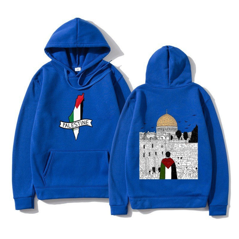 Kvinnors hoodie med kulturellt motiv och unik grafisk design Mirla-Eva Jonsson